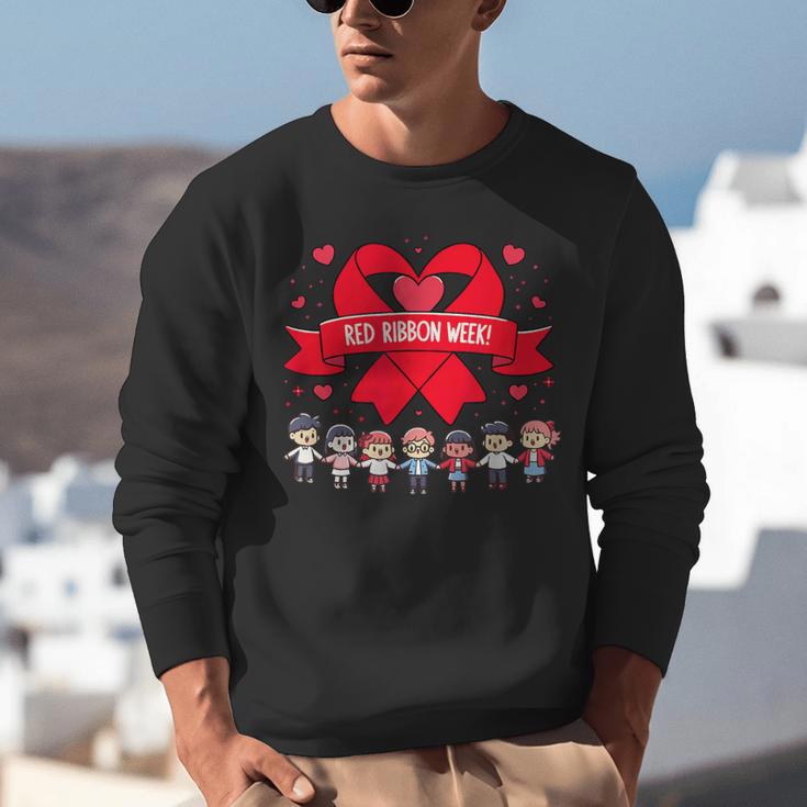 Red Ribbon Week Awareness For Students And Teachers Men Women Girls Kids Unisex Sweatshirt, funny gift