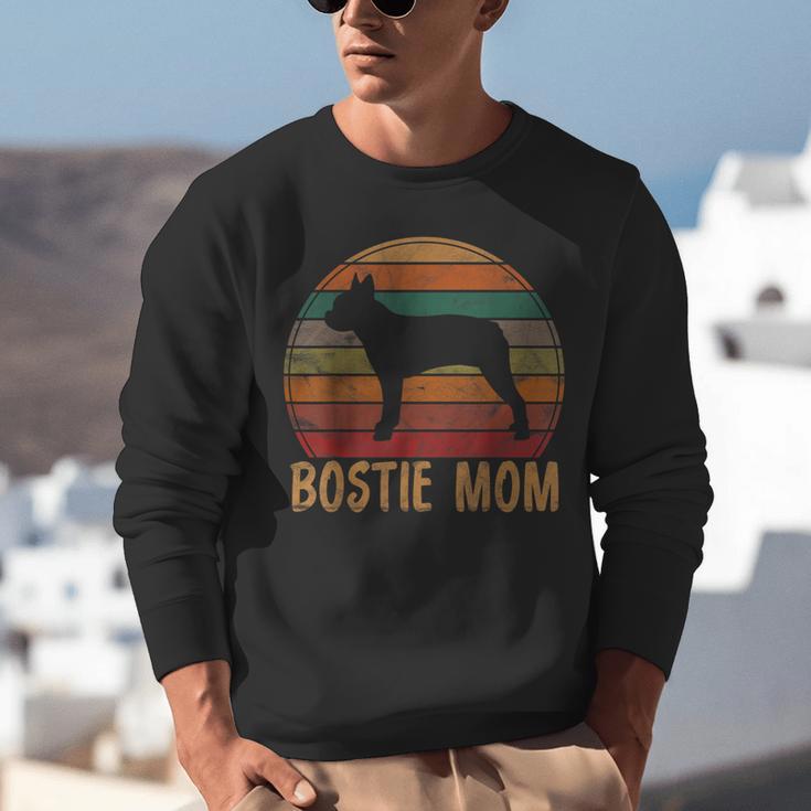 Retro Boston Terrier Mom Dog Mother Pet Bostie Mama Unisex Sweatshirt, Boston Terrier Mom Sweatshirts, funny gift