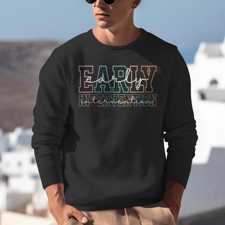Retro Early Intervention Teacher Intervention Specialist Unisex Sweatshirt, funny gift