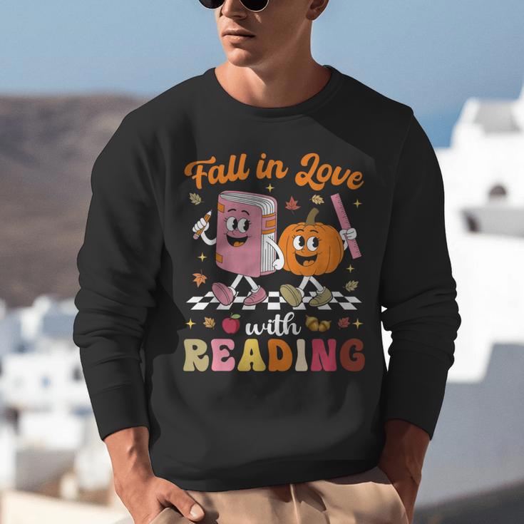 Retro Fall In Love With Learning Pumpkin Autumn Teacher Unisex Sweatshirt, funny gift Retro Fall In Love With Learning Pumpkin Autumn Teacher Unisex Sweatshirt, funny gift
