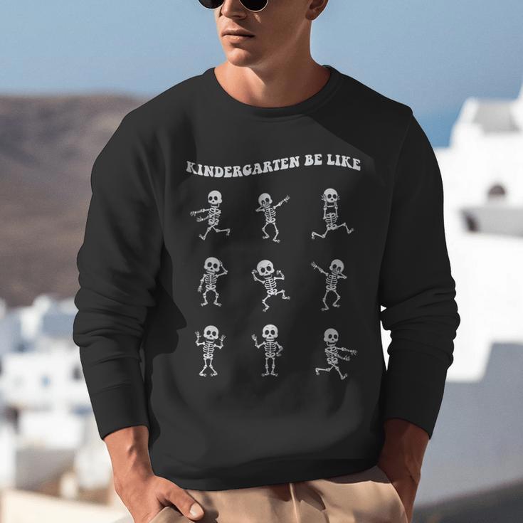 Retro Halloween Kindergarten Teacher Skeleton Trick Or Treat Men Women Kids Unisex Sweatshirt, funny gift