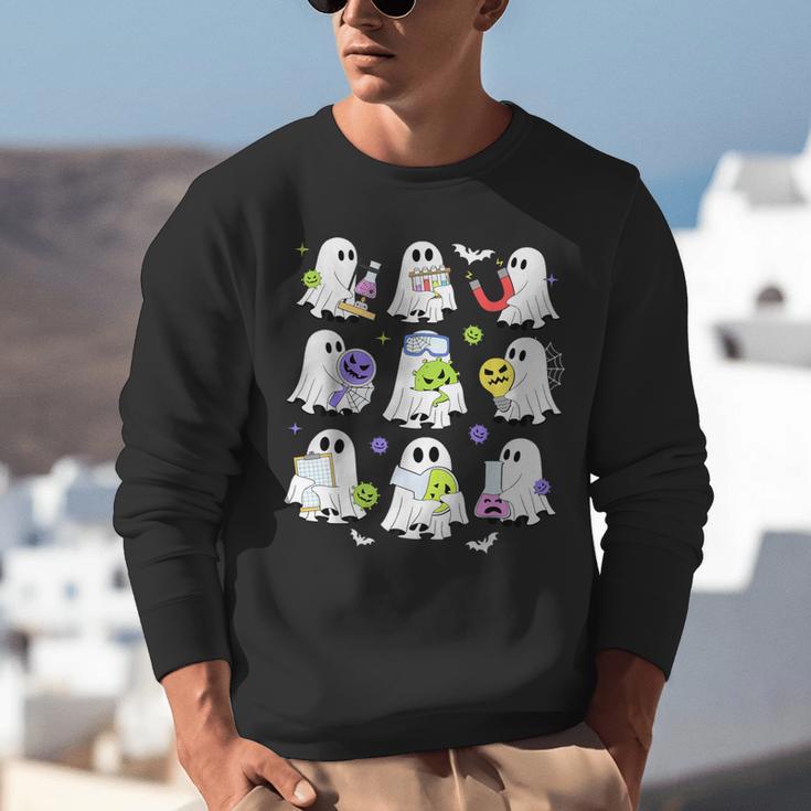 Retro Halloween Science Teacher Ghost Laboratory Teacher Unisex Sweatshirt, Science Teacher Sweatshirts, funny gift Retro Halloween Science Teacher Ghost Laboratory Teacher Unisex Sweatshirt, Science Teacher Sweatshirts, funny gift