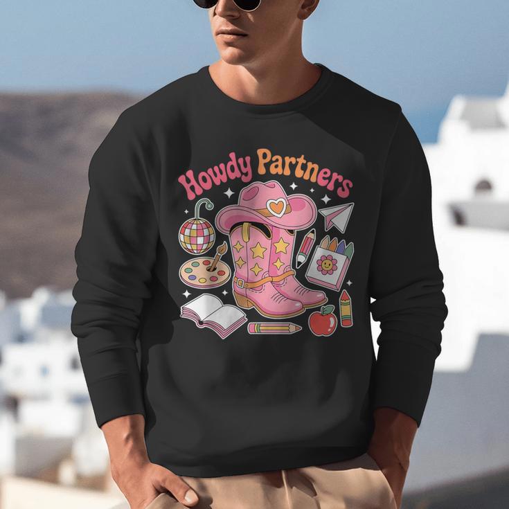 Retro Howdy Partners Cowgirl Cowboy Teacher Back To School Unisex Sweatshirt, funny gift Retro Howdy Partners Cowgirl Cowboy Teacher Back To School Unisex Sweatshirt, funny gift