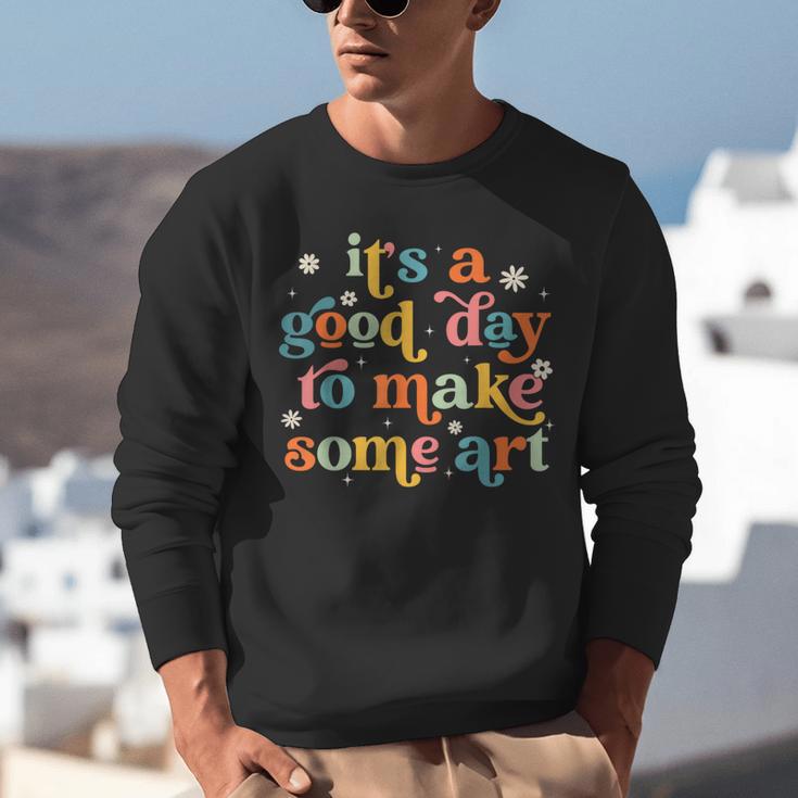 Retro It's a Good Day To Make Some Art Teacher Student Unisex Sweatshirt, funny gift Retro It's a Good Day To Make Some Art Teacher Student Unisex Sweatshirt, funny gift
