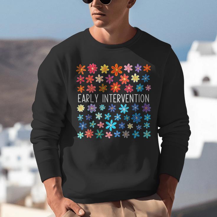 Retro Wildflower Early Intervention Teacher Interventionist Unisex Sweatshirt, funny gift