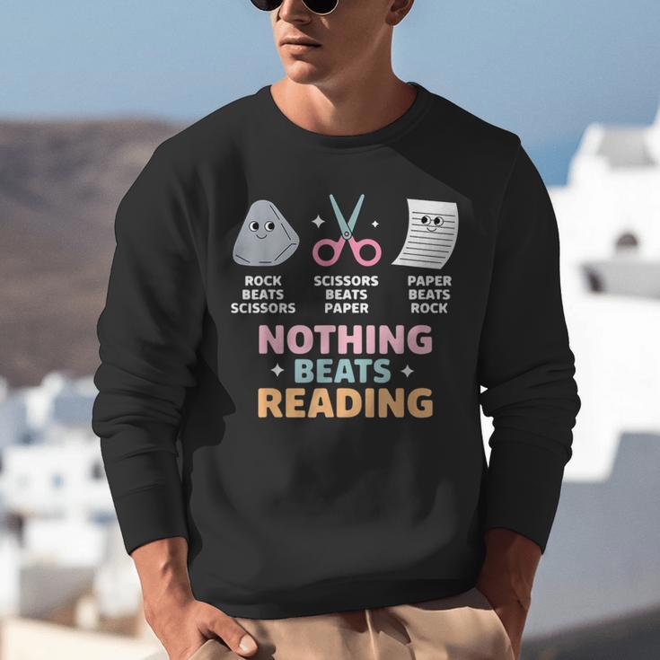 Rock Paper Scissors Teacher Librarian Nothing Beats Reading Unisex Sweatshirt, funny gift Rock Paper Scissors Teacher Librarian Nothing Beats Reading Unisex Sweatshirt, funny gift
