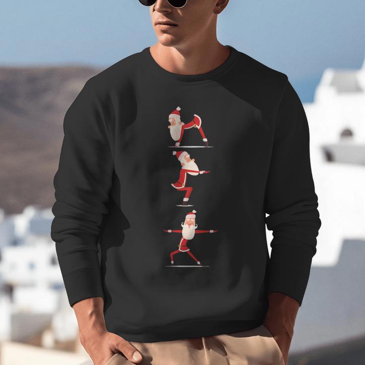Santa Yoga Poses For Yogi Teacher Christmas Yoga Poses Unisex Sweatshirt, funny gift Santa Yoga Poses For Yogi Teacher Christmas Yoga Poses Unisex Sweatshirt, funny gift