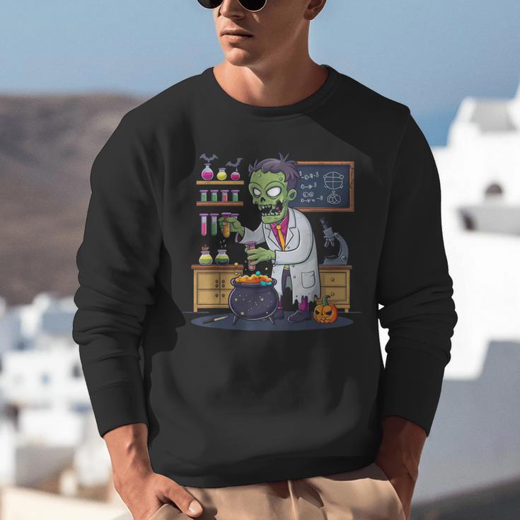 Science Teacher Halloween Shirt Zombie Chemistry Scientist Unisex Sweatshirt, Science Teacher Sweatshirts, funny gift