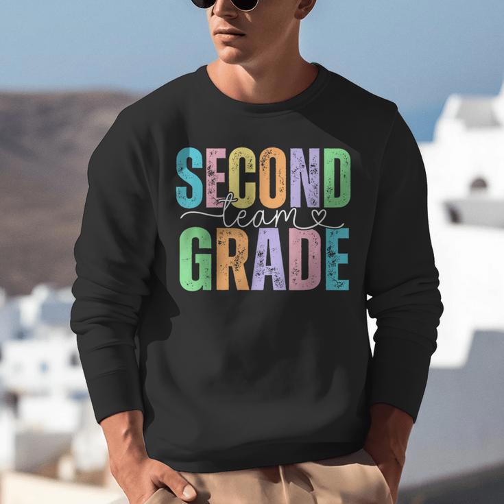 Second Grade Team Heart Teacher Student Back To School Girls Unisex Sweatshirt, funny gift Second Grade Team Heart Teacher Student Back To School Girls Unisex Sweatshirt, funny gift