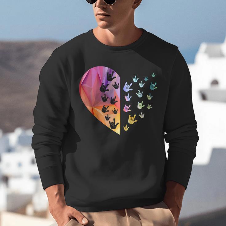 Sign Language Heart ASL For Deaf Teacher Unisex Sweatshirt, funny gift Sign Language Heart ASL For Deaf Teacher Unisex Sweatshirt, funny gift