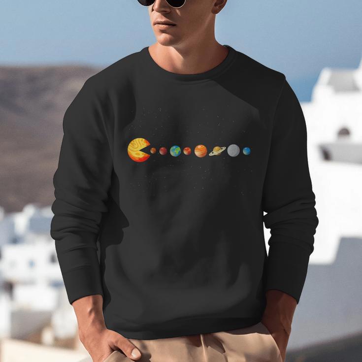 Solar System Teacher Video Games Sun Eating Planets Unisex Sweatshirt, funny gift Solar System Teacher Video Games Sun Eating Planets Unisex Sweatshirt, funny gift