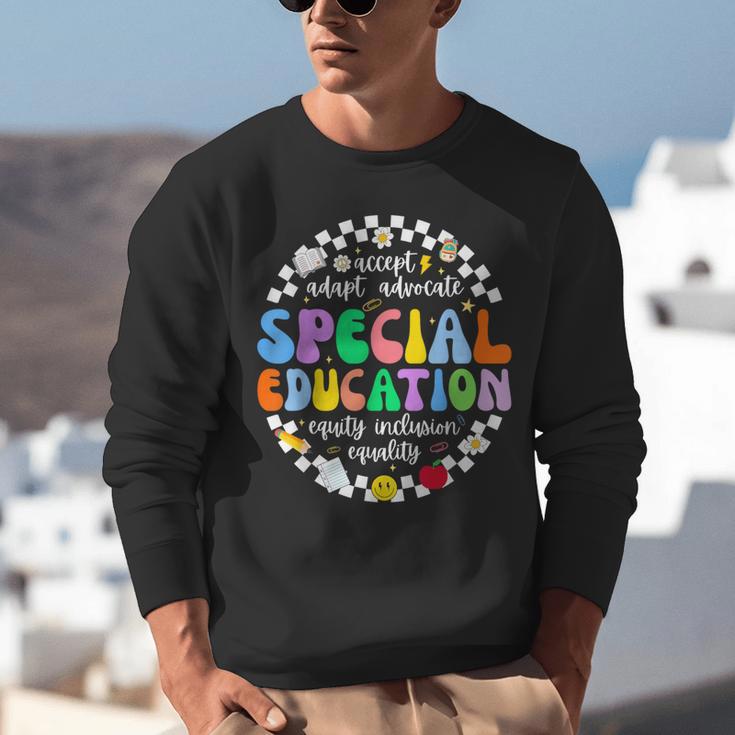 Special Education Teacher SPED Squad Team Kids Men Groovy Unisex Sweatshirt, Groovy Teacher Sweatshirts, funny gift Special Education Teacher SPED Squad Team Kids Men Groovy Unisex Sweatshirt, Groovy Teacher Sweatshirts, funny gift