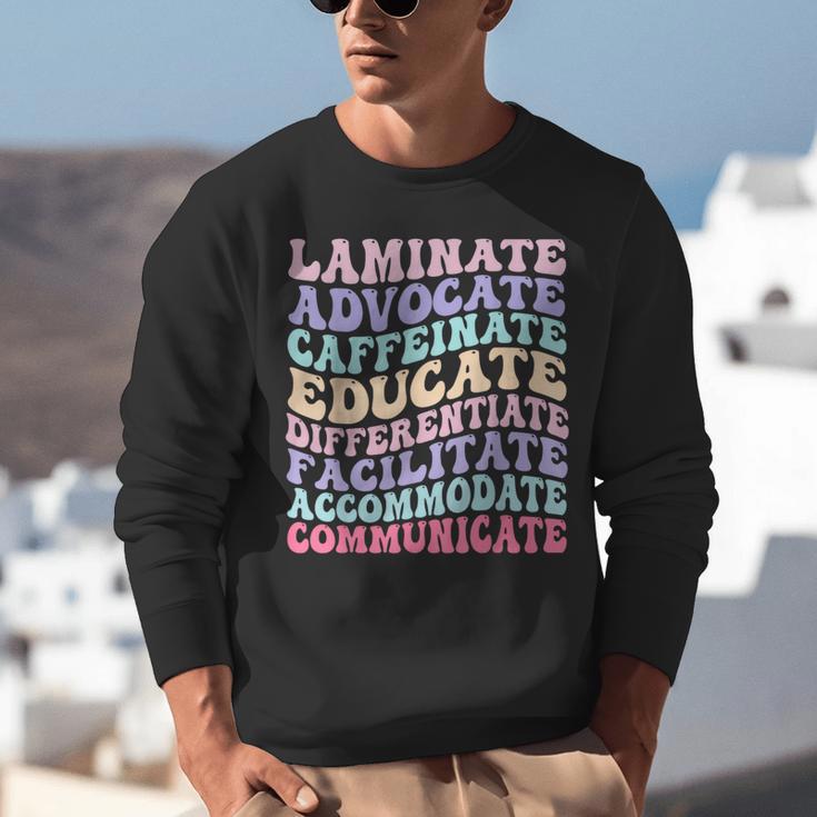 Sped Caffeinate Advocate Laminate Educate Teacher Unisex Sweatshirt, funny gift Sped Caffeinate Advocate Laminate Educate Teacher Unisex Sweatshirt, funny gift