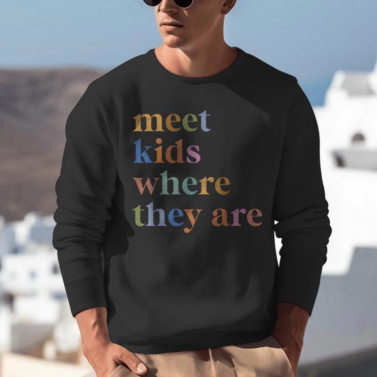 SPED Teacher SLP Meet Kids Where They Are Special Education Unisex Sweatshirt, funny gift