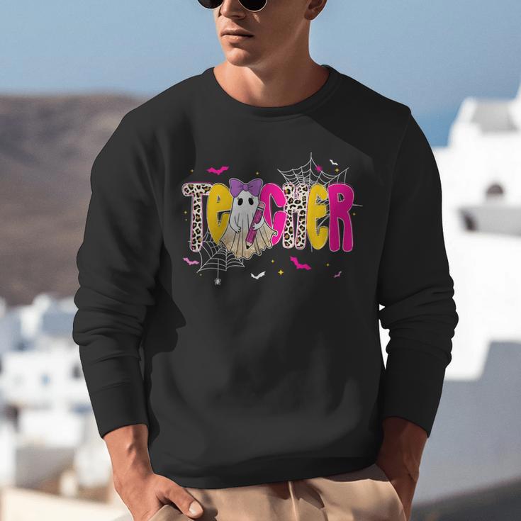 Spooky Halloween Teacher Para Counselor SPED Preppy Boo Kids Unisex Sweatshirt, funny gift