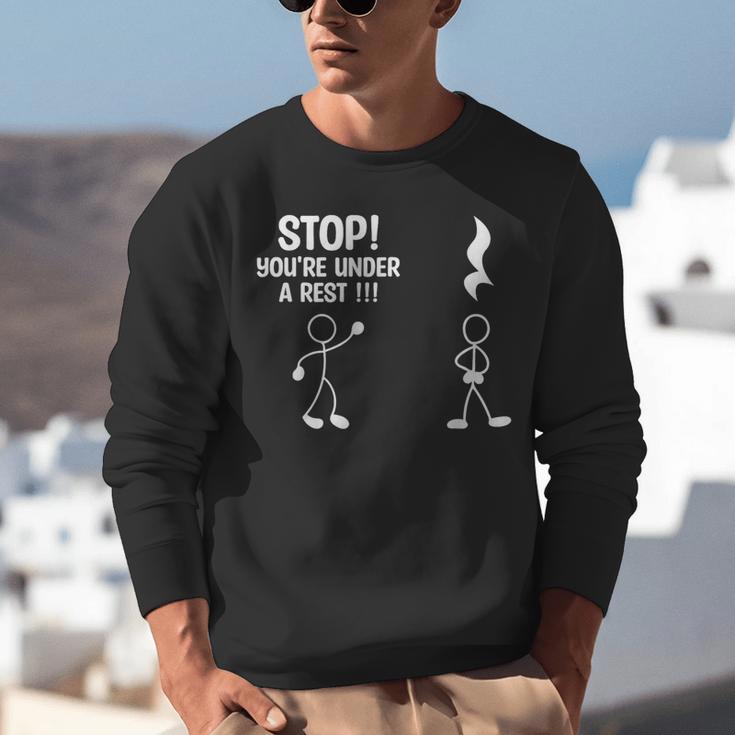 Stop You'Re Under A Rest Music Teacher Unisex Sweatshirt, funny gift Stop You'Re Under A Rest Music Teacher Unisex Sweatshirt, funny gift