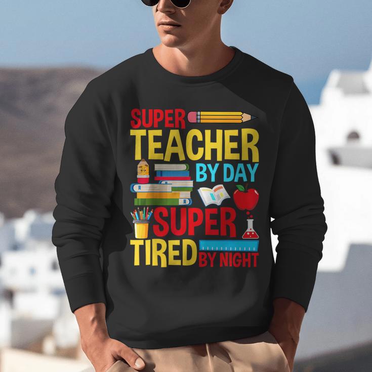Super Teacher By Day Super Tired By Night Superhero Teacher Unisex Sweatshirt, Super Teacher Sweatshirts, funny gift Super Teacher By Day Super Tired By Night Superhero Teacher Unisex Sweatshirt, Super Teacher Sweatshirts, funny gift