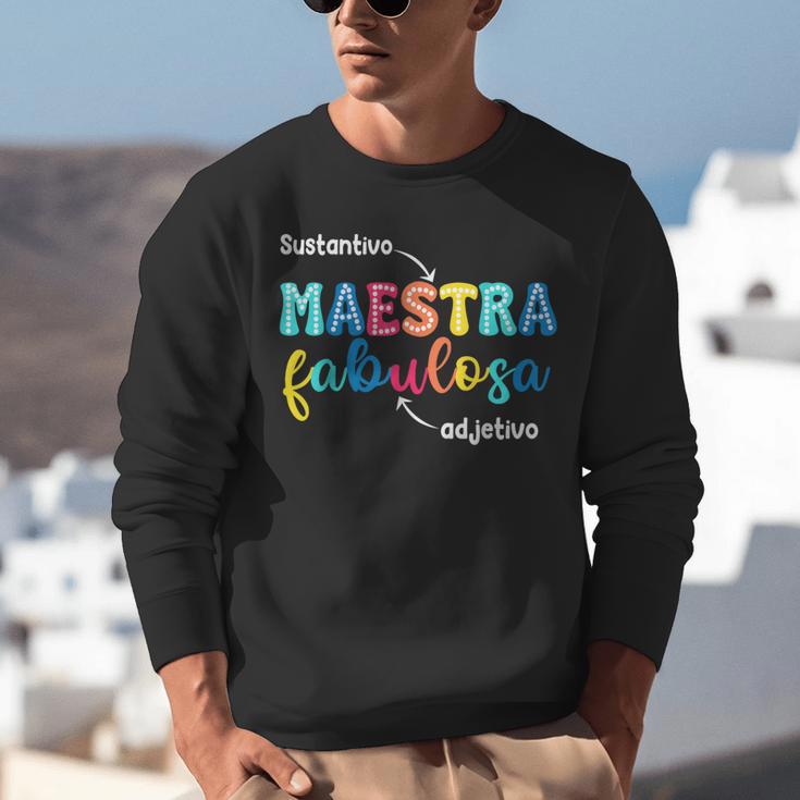 Sustantivo Maestra Fabulosa Adjetivo Spanish Teacher Unisex Sweatshirt, funny gift