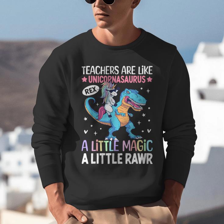T Rex Dinosaur Unicorn Teachers Are Like Unicornasaurus Rex Unisex Sweatshirt, funny gift T Rex Dinosaur Unicorn Teachers Are Like Unicornasaurus Rex Unisex Sweatshirt, funny gift