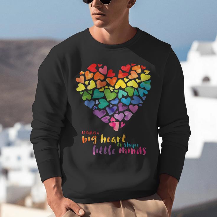 It Takes a Big Heart To Shape Little Minds Teacher Unisex Sweatshirt, funny gift