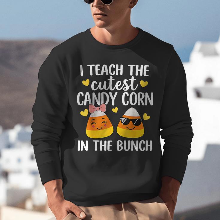 I Teach The Cutest Candy Corn In The Bunch Teacher Halloween Unisex Sweatshirt, funny gift
