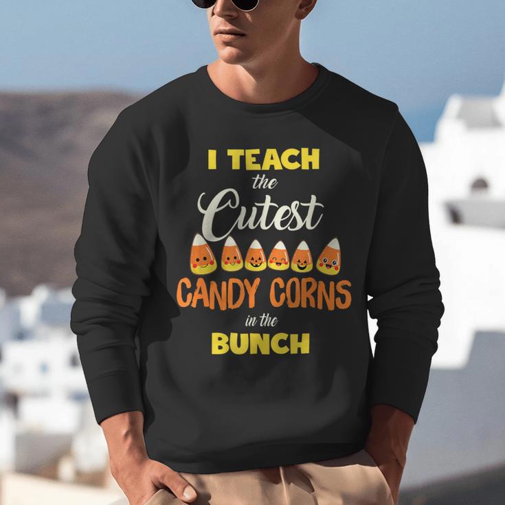 I Teach The Cutest Candy Corn In The Patch Teacher Halloween Unisex Sweatshirt, funny gift