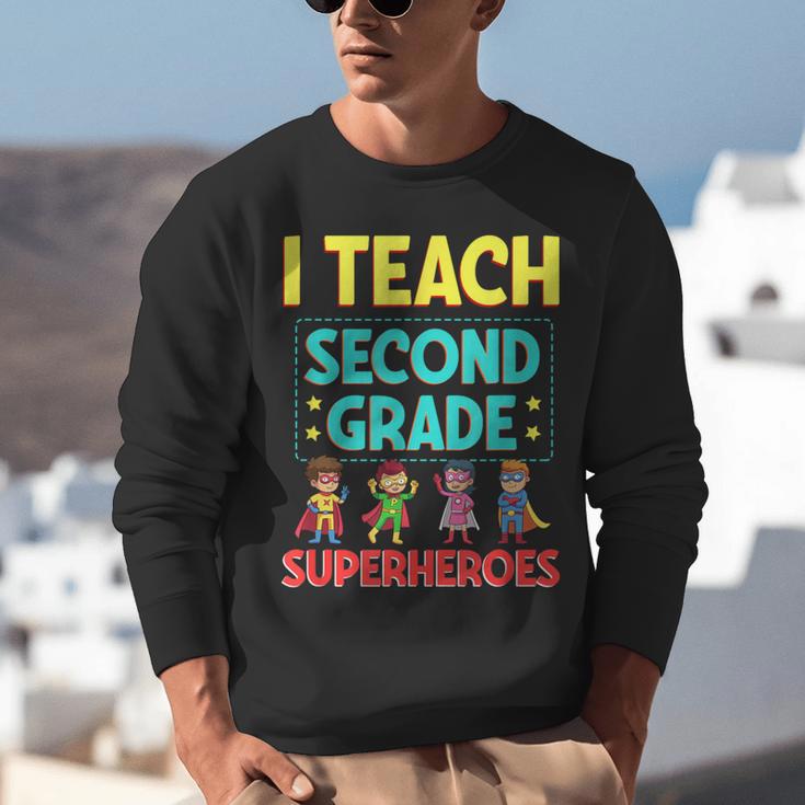 I Teach Second Grade Superheroes Teacher Superhero Unisex Sweatshirt, funny gift I Teach Second Grade Superheroes Teacher Superhero Unisex Sweatshirt, funny gift