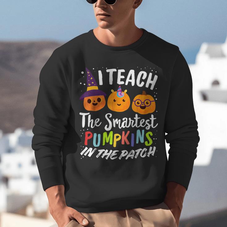 I Teach The Smartest Pumpkins The Patch Teacher Fall Season For Men Women Kids Unisex Sweatshirt, funny gift I Teach The Smartest Pumpkins The Patch Teacher Fall Season For Men Women Kids Unisex Sweatshirt, funny gift