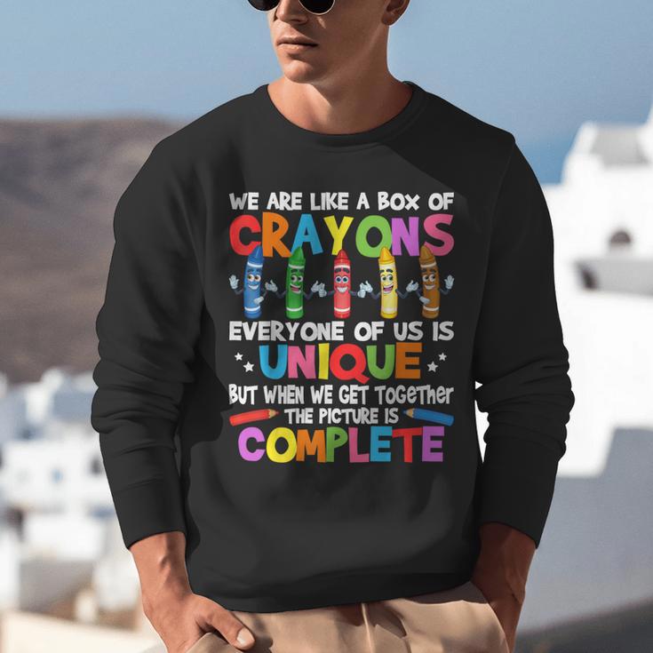 Teacher We Are Like a Box Of Crayons For Men Women Kids Unisex Sweatshirt, funny gift Teacher We Are Like a Box Of Crayons For Men Women Kids Unisex Sweatshirt, funny gift