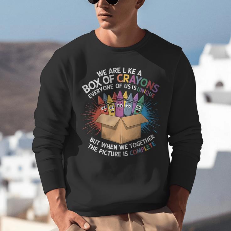 Teacher We Are Like a Box Of Crayons Unisex Sweatshirt, funny gift Teacher We Are Like a Box Of Crayons Unisex Sweatshirt, funny gift