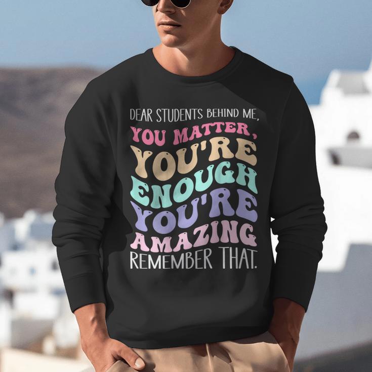 Teacher Dear Students Behind Me 1st Day Of School On Back Unisex Sweatshirt, funny gift Teacher Dear Students Behind Me 1st Day Of School On Back Unisex Sweatshirt, funny gift