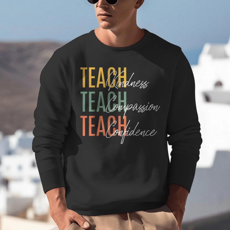 Teacher Kindness Compassion Confidence Teaching Unisex Sweatshirt, funny gift Teacher Kindness Compassion Confidence Teaching Unisex Sweatshirt, funny gift