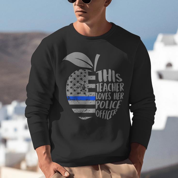 This Teacher Loves Her Police Officer Wife Saying Unisex Sweatshirt, funny gift This Teacher Loves Her Police Officer Wife Saying Unisex Sweatshirt, funny gift