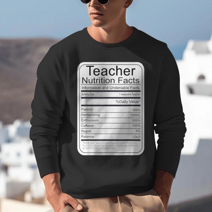 Teacher Nutrition Facts Teachers Nutritional Fact Unisex Sweatshirt, funny gift Teacher Nutrition Facts Teachers Nutritional Fact Unisex Sweatshirt, funny gift