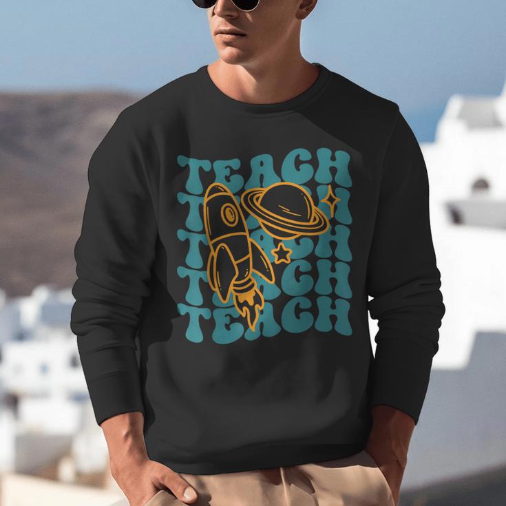 Teacher Outer Space Science Astronomy Planet Saturn Teach Unisex Sweatshirt, Science Teacher Sweatshirts, funny gift