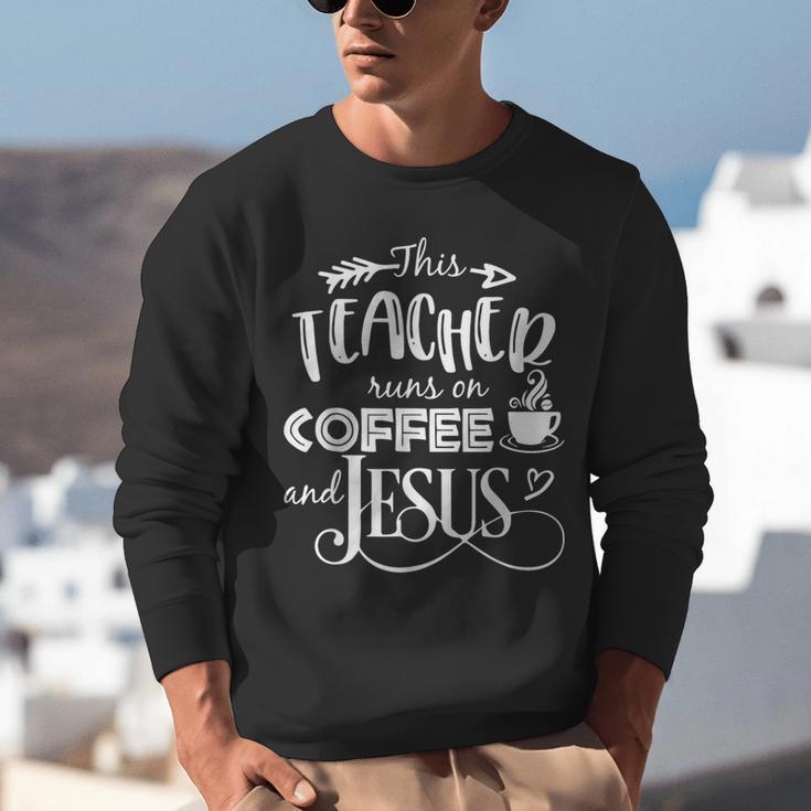 This Teacher Runs On Coffee And Jesus T Shirt Christian Tees Unisex Sweatshirt, funny gift This Teacher Runs On Coffee And Jesus T Shirt Christian Tees Unisex Sweatshirt, funny gift
