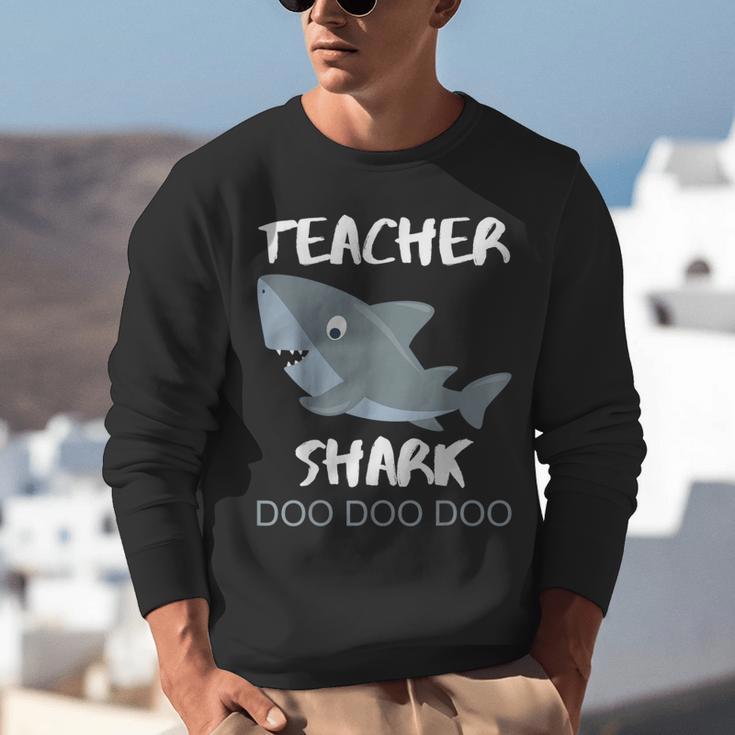 Teacher Shark Shirt Christmas Idea For Him Her Unisex Sweatshirt, funny gift