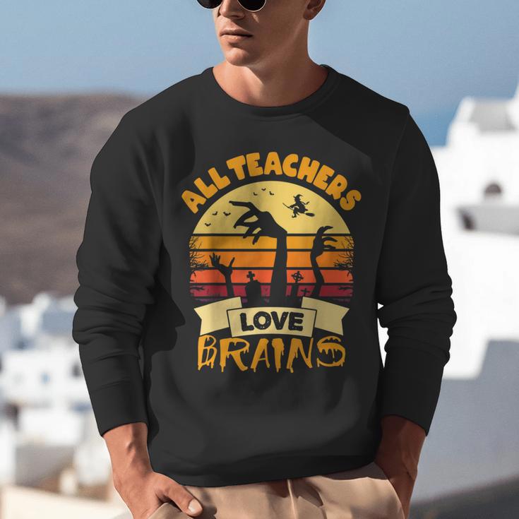 Teacher Shirts Halloween All Teachers Love Brains Unisex Sweatshirt, funny gift Teacher Shirts Halloween All Teachers Love Brains Unisex Sweatshirt, funny gift