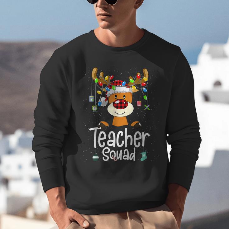 Teacher Squad Red Plaid Rudolph Reindeer Christmas Unisex Sweatshirt, funny gift Teacher Squad Red Plaid Rudolph Reindeer Christmas Unisex Sweatshirt, funny gift