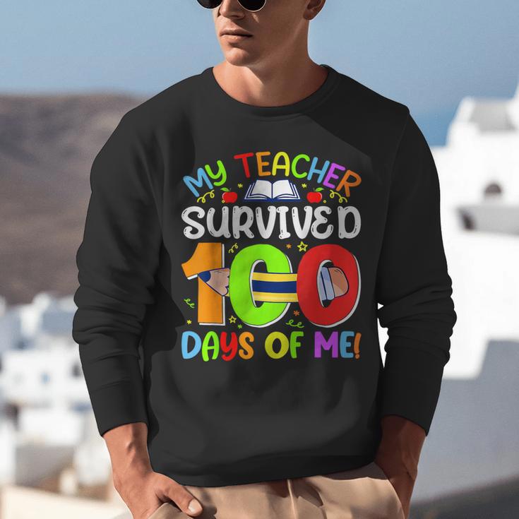 My Teacher Survived 100 Days Of Me 100 Days Of School Unisex Sweatshirt, funny gift My Teacher Survived 100 Days Of Me 100 Days Of School Unisex Sweatshirt, funny gift