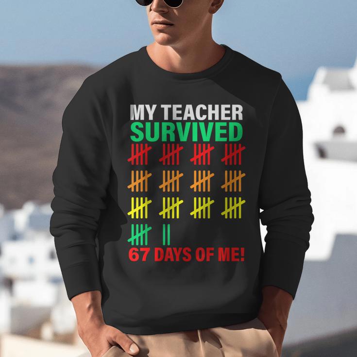 My Teacher Survived 67 Days Of Me School Kids Costume Unisex Sweatshirt, funny gift My Teacher Survived 67 Days Of Me School Kids Costume Unisex Sweatshirt, funny gift