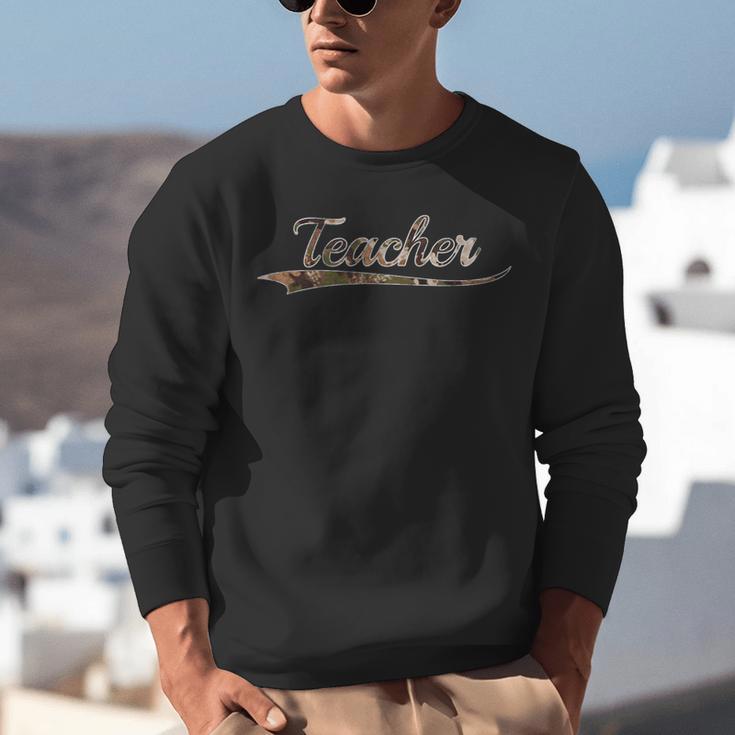 Teacher Teaching Camouflage Vintage Inspired Distressed Camo For Men Women Unisex Sweatshirt, funny gift Teacher Teaching Camouflage Vintage Inspired Distressed Camo For Men Women Unisex Sweatshirt, funny gift