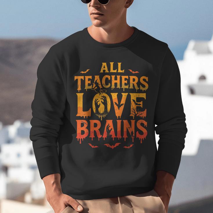 All Teachers Love Brains Shirt Halloween Teacher Unisex Sweatshirt, funny gift All Teachers Love Brains Shirt Halloween Teacher Unisex Sweatshirt, funny gift