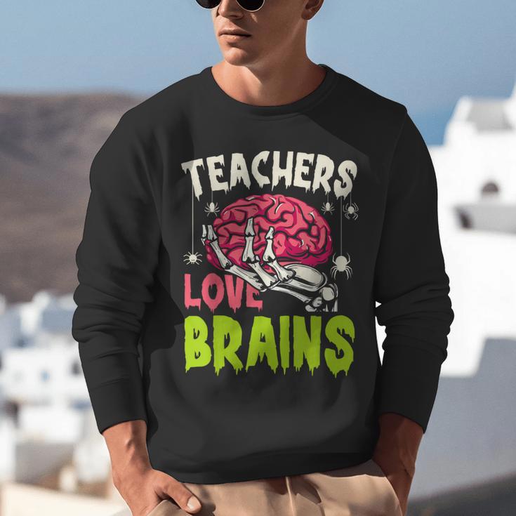 Teachers Love Brains Skeleton Halloween Teacher Funny Unisex Sweatshirt, funny gift Teachers Love Brains Skeleton Halloween Teacher Funny Unisex Sweatshirt, funny gift