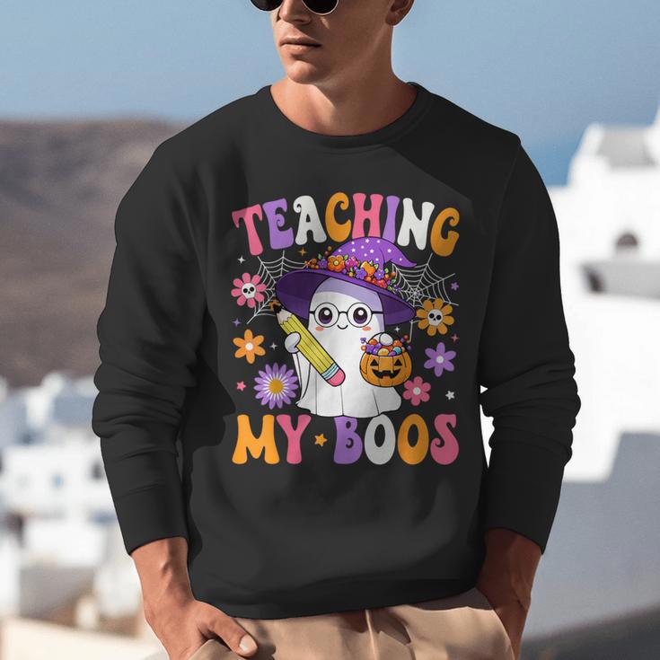 Teaching My Boos Teacher Ghost Teach Halloween Teacher Unisex Sweatshirt, funny gift