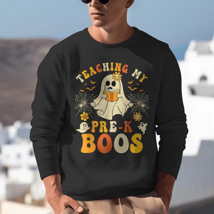 Teaching My Pre-K Boos Crew Teachers Halloween Ghost Unisex Sweatshirt, funny gift