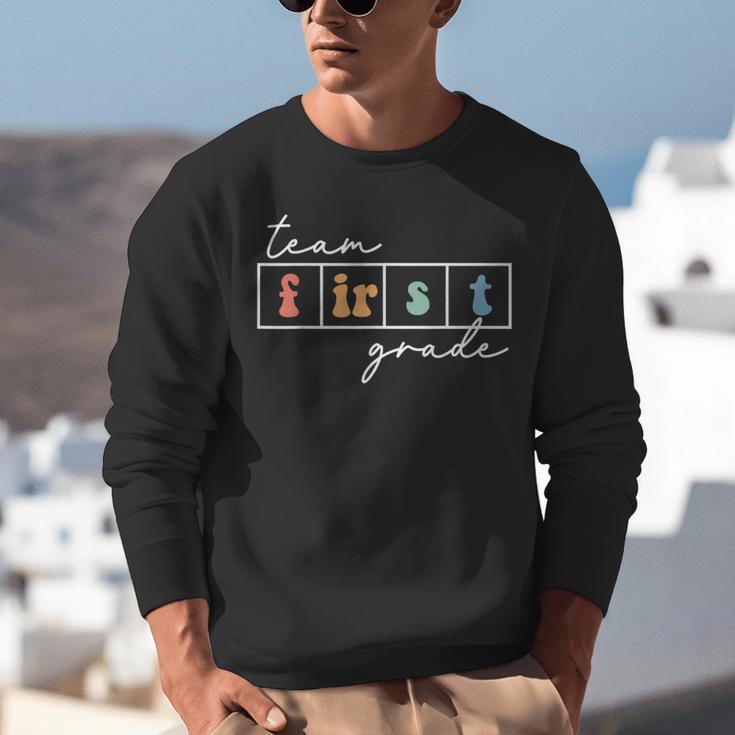 Team First Grade Back To School 1st Grade Teacher Kids Cute Unisex Sweatshirt, First Grade Teacher Sweatshirts, funny gift