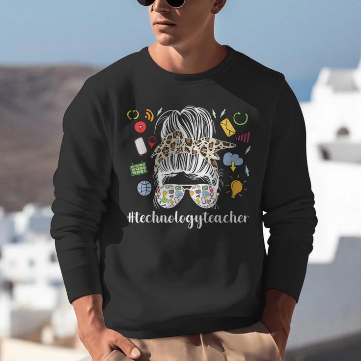 Technology Teacher Messy Bun Technology Teaching Unisex Sweatshirt, funny gift Technology Teacher Messy Bun Technology Teaching Unisex Sweatshirt, funny gift