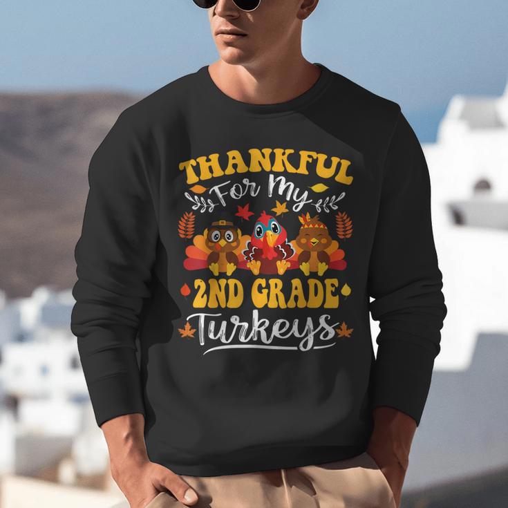 Thankful For My 2nd Grade Turkeys Thanksgiving Teacher Fall Unisex Sweatshirt, 2nd Grade Teacher Sweatshirts, funny gift