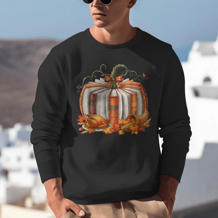 Thanksgiving Book Pumpkin Reading Teachers Fall Lovers Boys Unisex Sweatshirt, funny gift Thanksgiving Book Pumpkin Reading Teachers Fall Lovers Boys Unisex Sweatshirt, funny gift